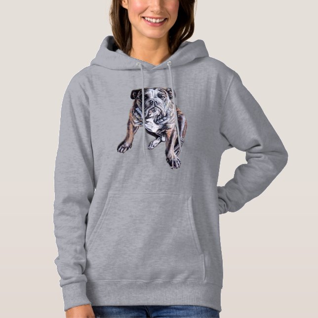 Sudadera Bulldog Art Shirt Bulldog Hoodies Plus Size Avail. (Anverso)