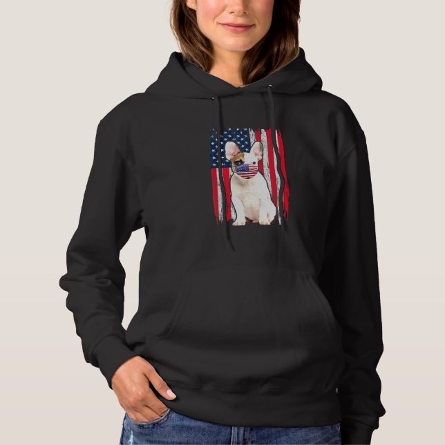 Sudadera Bulldog Bandera Americana El Perro Usa La Máscara  (Anverso)