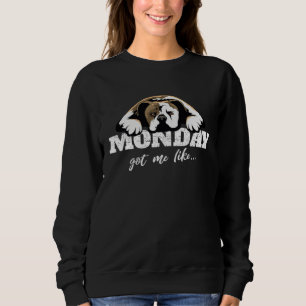 Sudadera Bulldog Blanco Retro Americano del Sur Antiguo