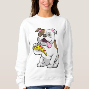Sudadera Bulldog con pedazo de pizza