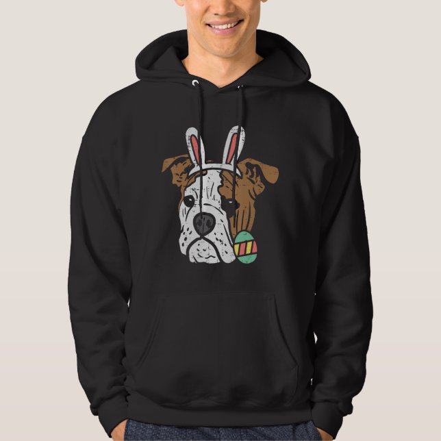 Sudadera Bulldog de Pascua Inglés Bunny Dog Lover Dueño Hom (Anverso)