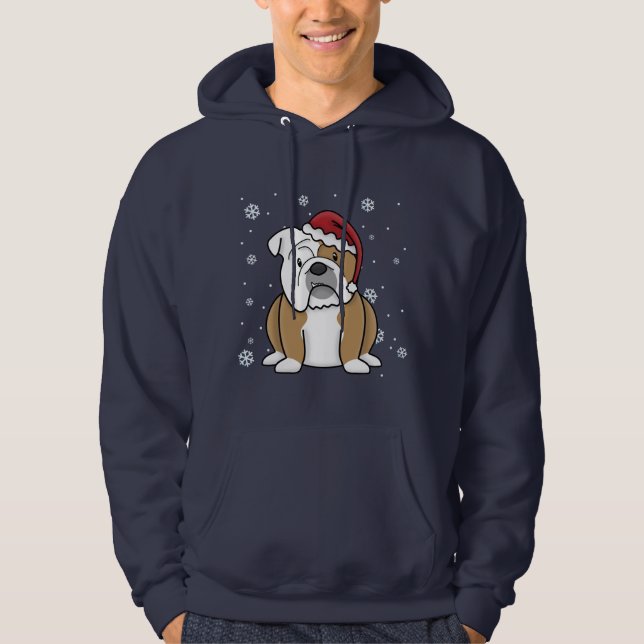 Sudadera Bulldog del inglés de Kawaii del navidad (Anverso)