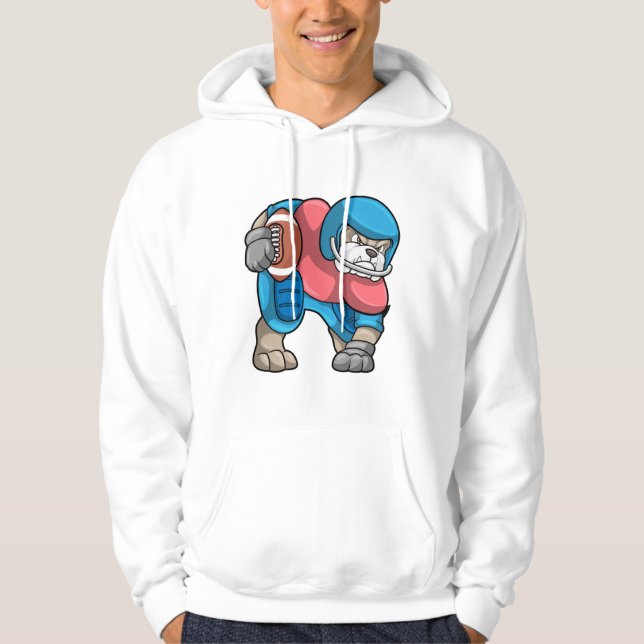 Sudadera Bulldog en deportes con fútbol y casco (Anverso)