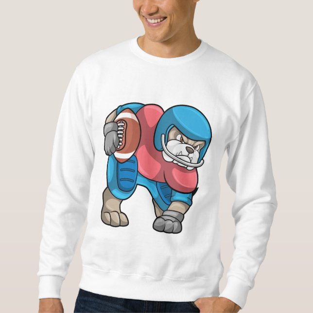 Sudadera Bulldog en deportes con fútbol y casco (Anverso)