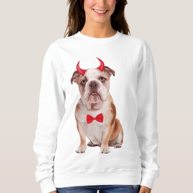 Sudadera Bulldog En Inglés En Halloween (Anverso)