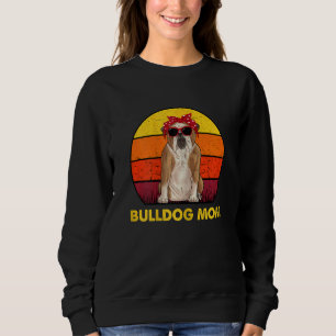 Sudadera Bulldog femenino Mama Retro Gafas de sol Perro Ing