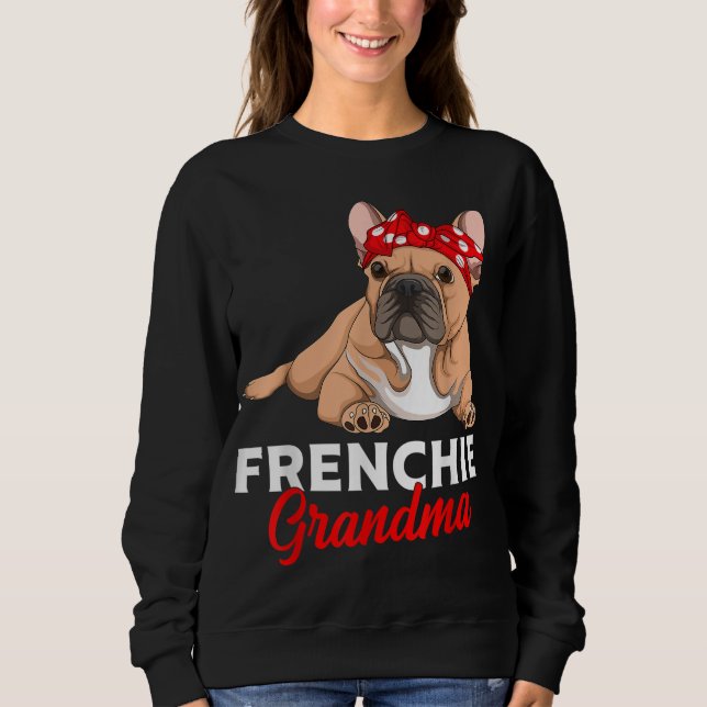 Sudadera Bulldog francés Abuela Frenchie Perro Mujeres (Anverso)