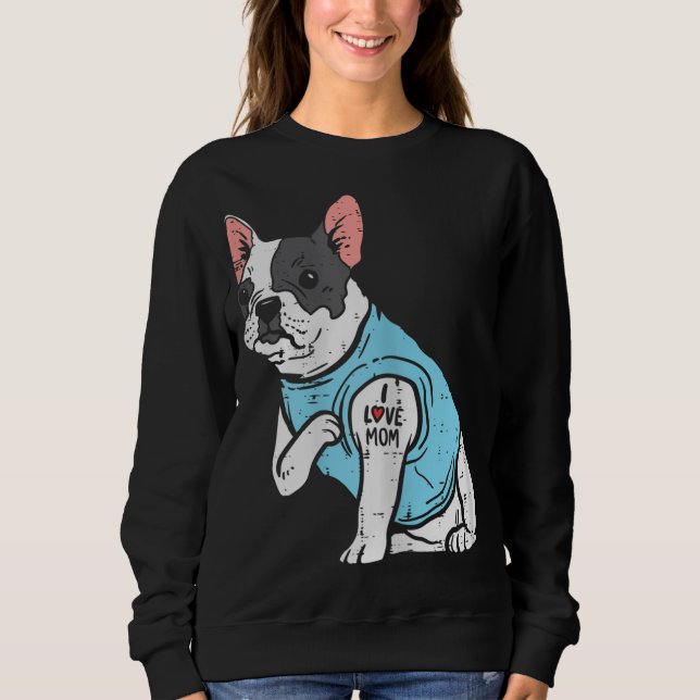Sudadera Bulldog francés ama a mamá Tattoo, dueño de perro  (Anverso)