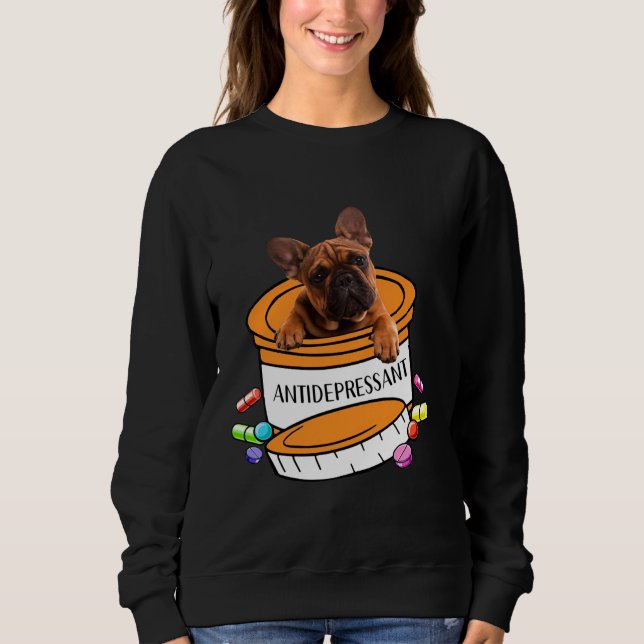 Sudadera Bulldog francés antidepresivo (Anverso)