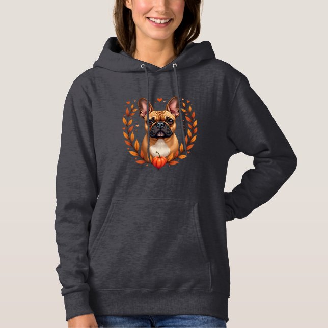 Sudadera Bulldog Francés Antiguo con Corona de Hojas de Oto (Anverso)