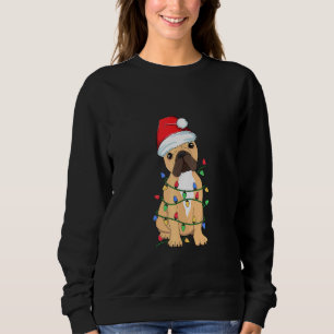 Sudadera Bulldog francés Árbol de Navidad Luz Papá Noel