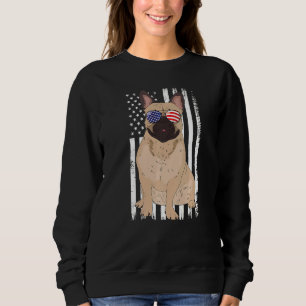 Sudadera Bulldog francés Bandera Americana Bulldog Patriota