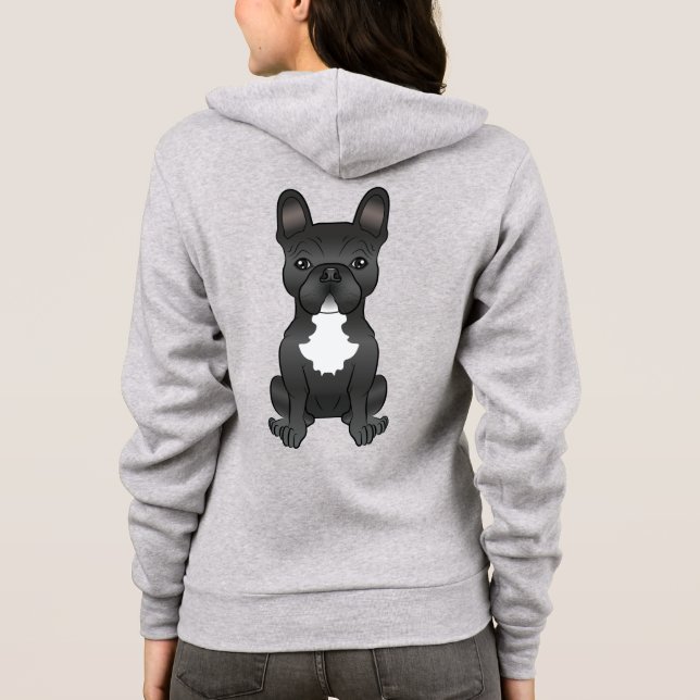 Sudadera Bulldog Francés Blanco y Negro Perro de Dibujos An (Reverso)