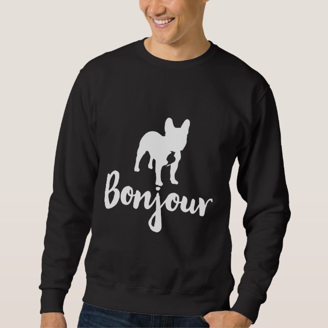 Sudadera Bulldog francés Bonjour (Anverso)