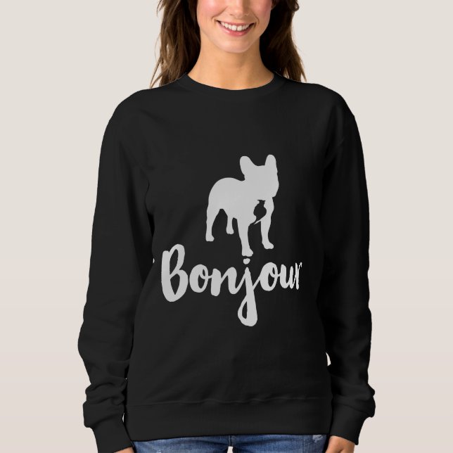 Sudadera Bulldog francés Bonjour (Anverso)