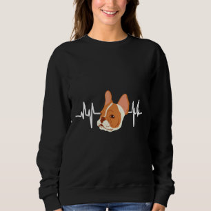 Sudadera Bulldog francés Brown Frenchie Ekg Heartbeat