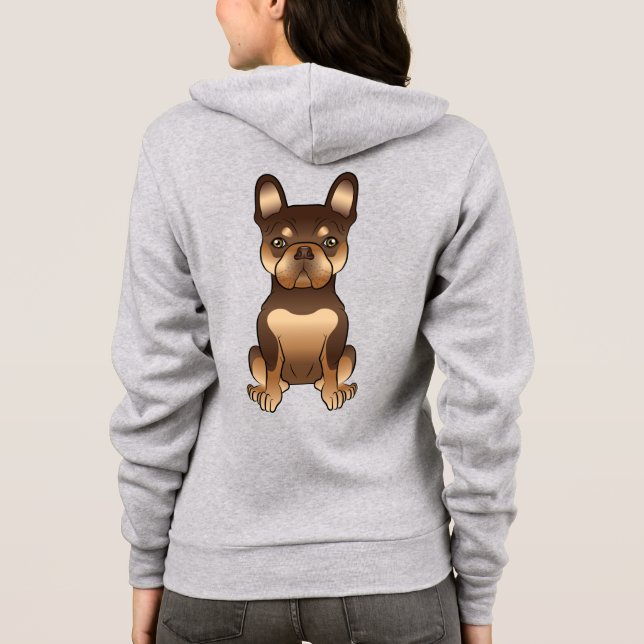 Sudadera Bulldog Francés Chocolate y Beige Perro de Dibujos (Reverso)