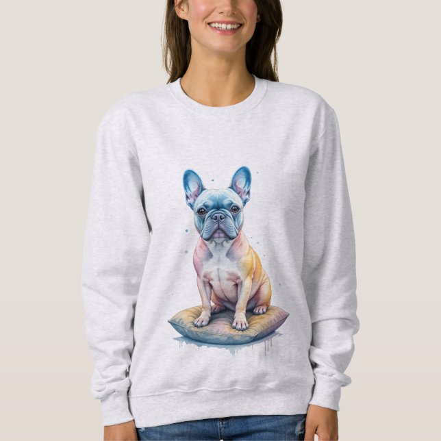 Sudadera Bulldog Francés Colorido y Artístico  (Anverso)