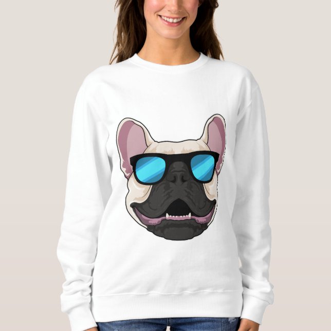 Sudadera Bulldog francés con gafas de sol (Anverso)