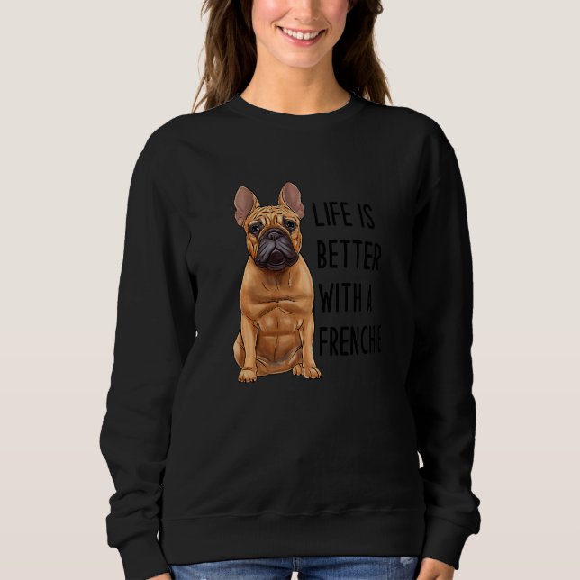 Sudadera Bulldog Francés Con Un Frenchie 3 (Anverso)