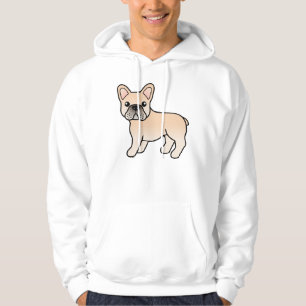 Sudadera Bulldog francés crema adorable perro de caricatura