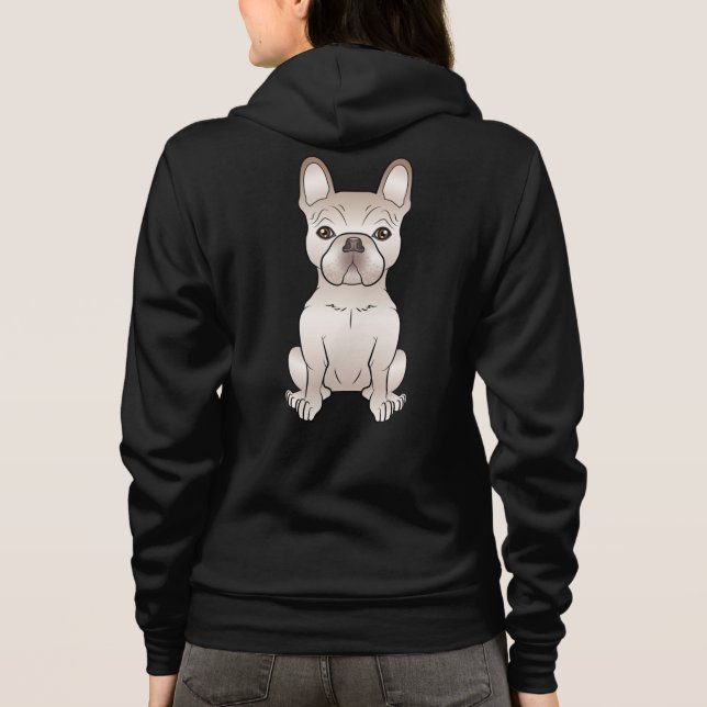 Sudadera Bulldog Francés crema sentado (Reverso)