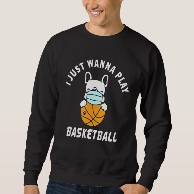 Sudadera Bulldog francés de baloncesto Perro Face Mask Balo (Anverso)