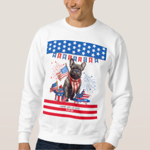 Sudadera Bulldog Francés Feliz 4 De Julio Patriótico Estado