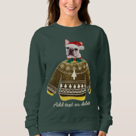 Sudadera Bulldog Francés Feo Navidad Frenchie Mamá Perro