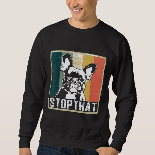 Sudadera Bulldog francés francés de moda masculino (Anverso)
