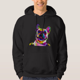 Sudadera Bulldog francés francés Frenchie Retrato de arte p