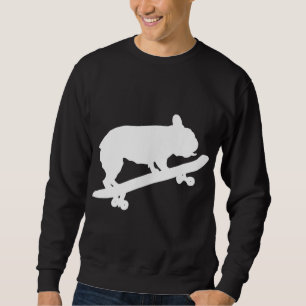 Sudadera Bulldog Francés Gracioso En Skateboard Art Boys Ho