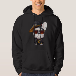 Sudadera Bulldog Francés Hip Hop Super Star Con Gorra Y Sol