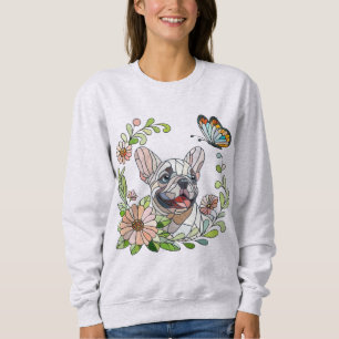 Sudadera Bulldog francés lindo Cachorro - mosaico pastel