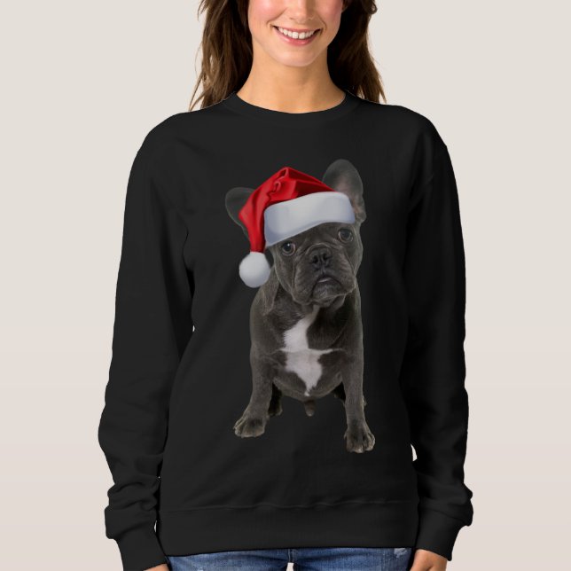 Sudadera Bulldog francés lindo Navidades divertidos de Sant (Anverso)
