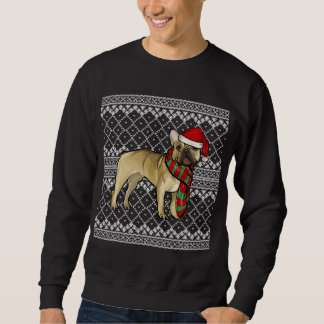 Sudadera Bulldog francés navideño Santa Claus Gorra Navidad