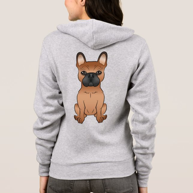 Sudadera Bulldog Francés Negro / Perro Frenchie de Dibujos  (Reverso)