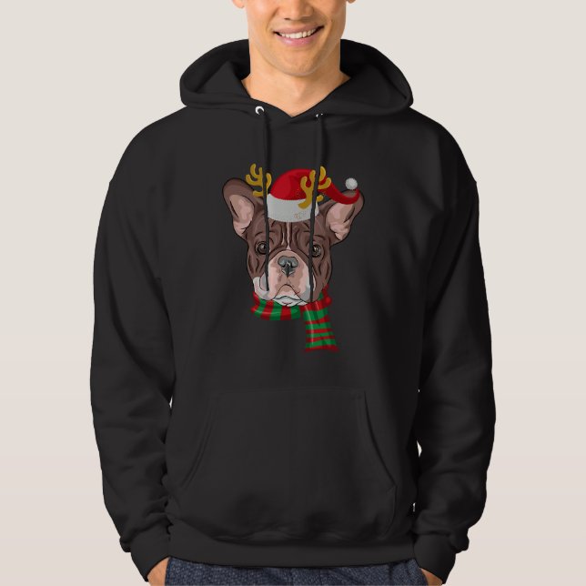 Sudadera Bulldog francés Reindeer Santa (Anverso)