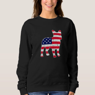 Sudadera Bulldog francés retro vintage Bandera Americana 4 