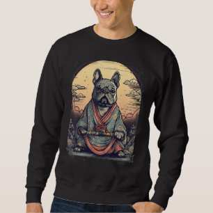 Sudadera Bulldog Francés Samurái Japonés Vintage