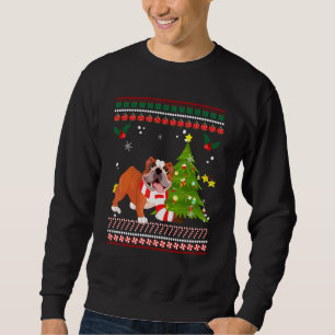 Sudadera Bulldog francés Santa Christmas Tree Ugly Sweet D