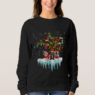 Sudadera Bulldog francés Santa Hat Árbol de navidad Nieve C