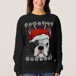 Sudadera Bulldog francés Santa Hat Navidades Pajama Cute Pe