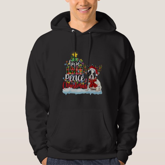 Sudadera Bulldog francés Santa Hat Reindeer (Anverso)