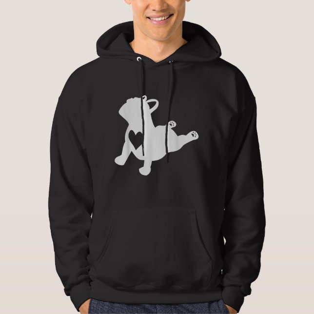 Sudadera Bulldog francés Yoga Love Heart Frenchie (Anverso)