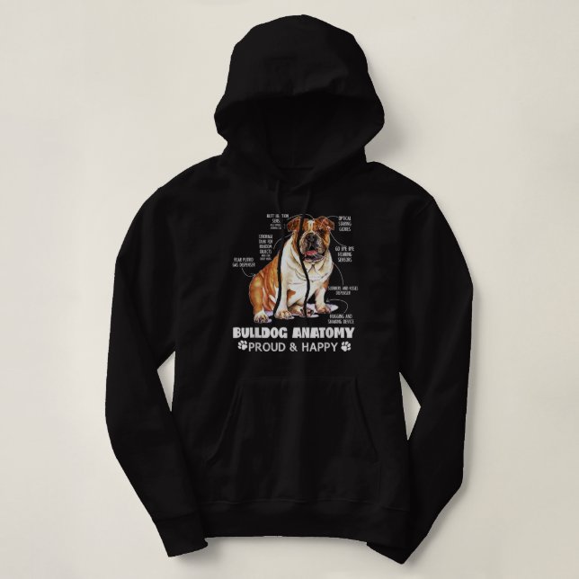 Sudadera Bulldog inglés dulce anatomía perro amante diverti (Diseño del anverso)