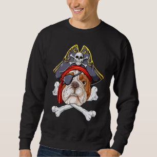 Sudadera Bulldog inglés Pirate Jolly Roger Flag Skull Cros