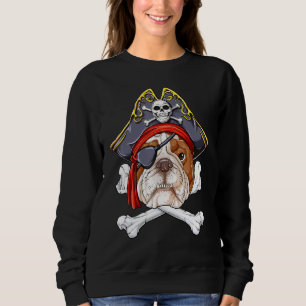 Sudadera Bulldog inglés Pirate Jolly Roger Flag Skull Cros