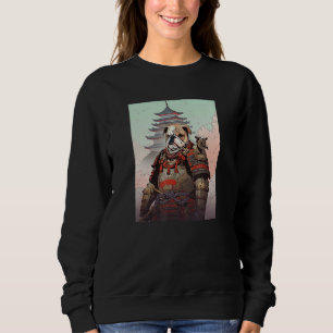 Sudadera Bulldog inglés Samurai Divertido perro Japón