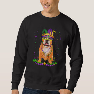 Sudadera Bulldog lindo con mascara de carnaval mardi gallet